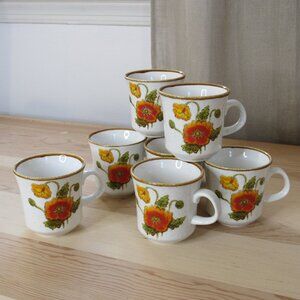 Mikasa Teacups Natural Beauty California Poppies Made in Japan 1970s (8) Vintage